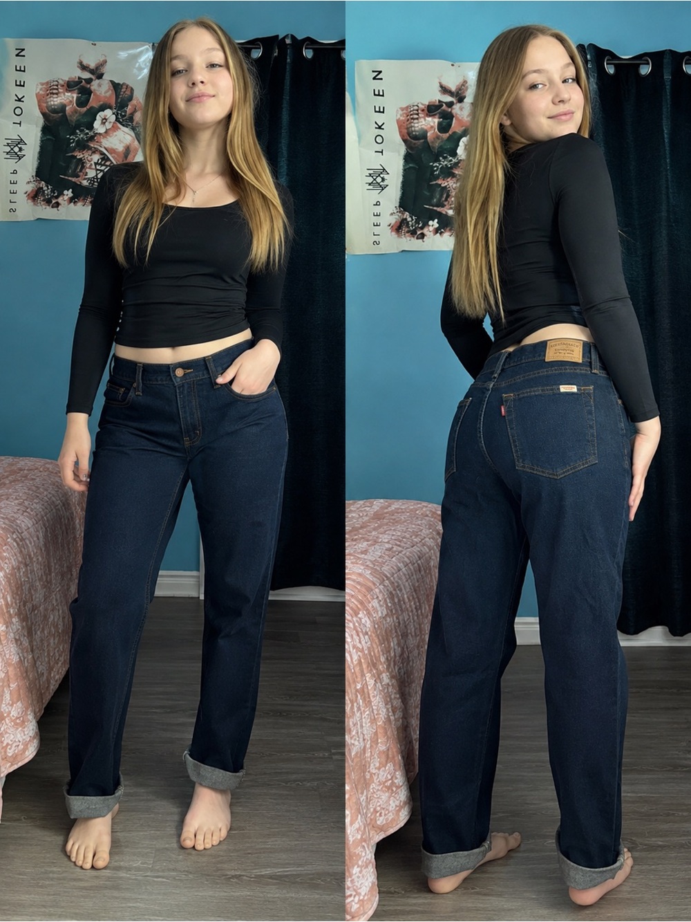 Levi Strauss Signature Vintage Mid Rise Boyfriend Jeans Size 8 W29 Dark Wash NWT